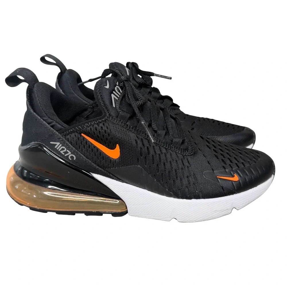 Nike Air Max 270 Black Orange DM3208-001 Kids 5Y Womens 6.5 Running Shoes